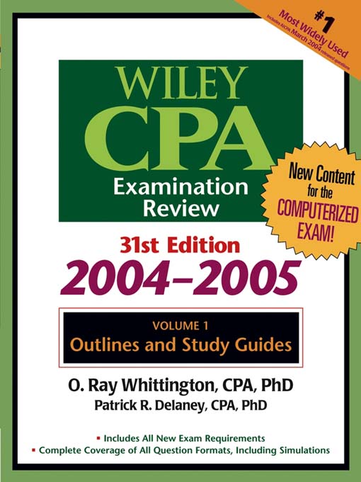 Cover image for Wiley CPA Examination Review, Outlines and Study Guides, Volume 1